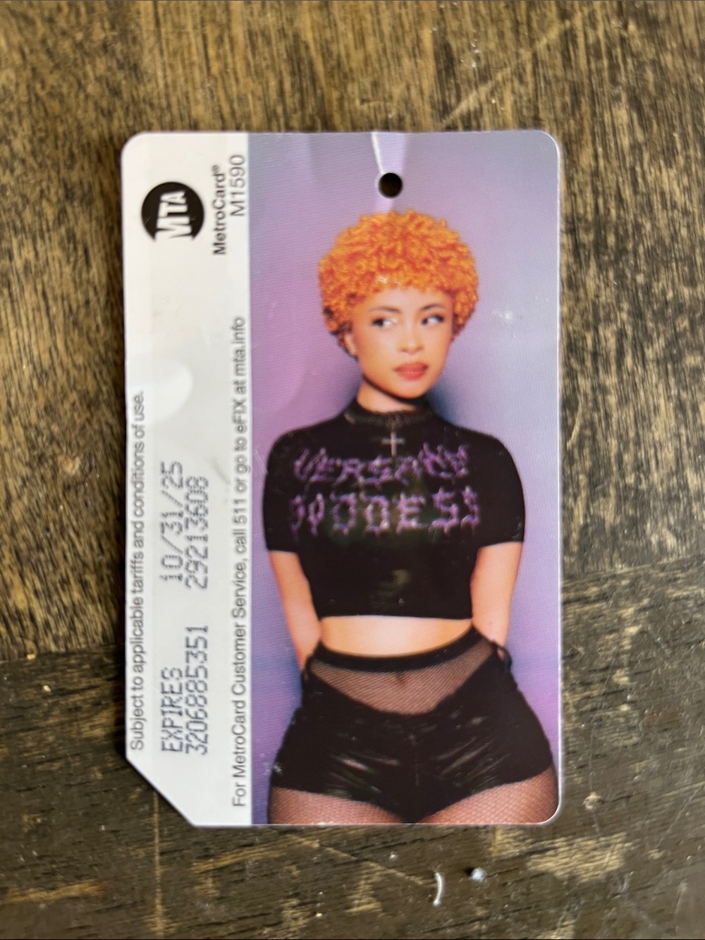 MTA ice spice metro card Rare card from 2024